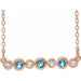Ladies Natural Aquamarine Natural Diamond Bezel-Set Necklace (I1, G-H) — 14K Rose Gold