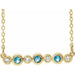 Ladies Natural Aquamarine Natural Diamond Bezel-Set Necklace (I1, G-H) — 14K Yellow Gold