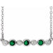 Ladies Natural Emerald Natural Diamond Bezel-Set Necklace (I1, G-H) — Sterling Silver