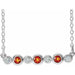 Ladies Natural Citrine Natural Diamond Bezel-Set Necklace (I1, G-H) — Sterling Silver