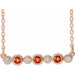 Ladies Natural Citrine Natural Diamond Bezel-Set Necklace (I1, G-H) — 14K Rose Gold