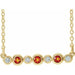 Ladies Natural Citrine Natural Diamond Bezel-Set Necklace (I1, G-H) — 14K Yellow Gold