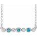 Ladies Natural Blue Zircon Natural Diamond Bezel-Set Necklace (Si2-Si3, G-H) — Platinum