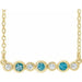 Ladies Natural Blue Zircon Natural Diamond Bezel-Set Necklace (I1, G-H) — 14K Yellow Gold