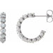 Ladies Natural Diamond 16.5 mm Hoop Earrings (Si2-Si3, G-H) — Platinum