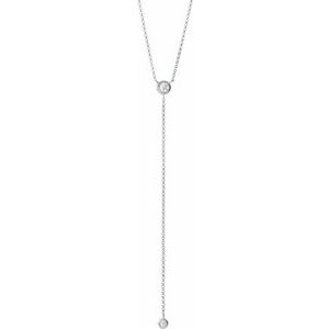 Ladies Natural Diamond Bar Y Necklace (I1, Ghi) — 14K White Gold