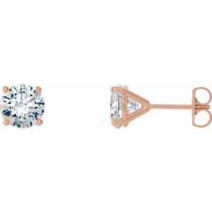 Ladies Natural Diamond Cocktail-Style Earrings (Si2-Si3, G-H) — 14K Rose Gold