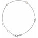 Ladies Natural Diamond Bezel-Set 3-Station 5 1/ Bracelet (I1, Ghi) — 14K White Gold