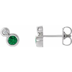 Ladies Natural Diamond Earring — 14K Yellow Gold