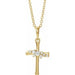 Ladies Natural Diamond Cluster Cross Necklace (I1, G-H) — 14K Yellow Gold