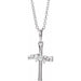 Ladies Natural Diamond Cluster Cross Necklace (I1, G-H) — Sterling Silver