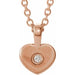 Ladies Natural Diamond Youth Heart Necklace (I1, G-H) — 14K Rose Gold