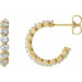 Ladies Natural Diamond 16.5 mm Hoop Earrings (I1, G-H) — 14K Yellow Gold