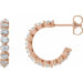 Ladies Natural Diamond 16.5 mm Hoop Earrings (I1, G-H) — 14K Rose Gold