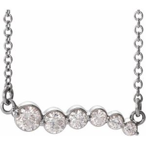Ladies Natural Diamond Graduated Necklace (I1, G-H) — Sterling Silver