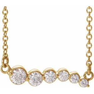 Ladies Natural Diamond Graduated Necklace (I1, G-H) — 14K Yellow Gold