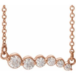 Ladies Natural Diamond Graduated Necklace (I1, G-H) — 14K Rose Gold