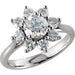 Ladies Natural Diamond Cluster Ring (I1, G-H) — 14K White Gold