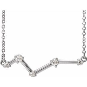 Ladies Natural Diamond Constellation Necklace (I1, G-H) — 14K White Gold
