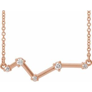 Ladies Natural Diamond Constellation Necklace (I1, G-H) — 14K Rose Gold