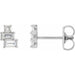Ladies Natural Diamond Geometric Cluster Earrings — 14K White Gold