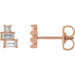 Ladies Natural Diamond Geometric Cluster Earrings — 14K Rose Gold