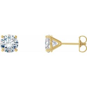 Ladies Natural Diamond Cocktail-Style Earrings (Si2-Si3, G-H) — 14K Yellow Gold