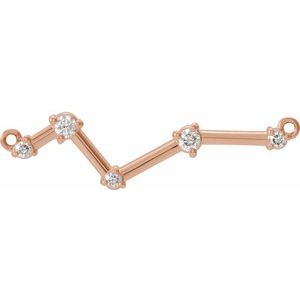 Ladies Natural Diamond Necklace Center — 14K Rose Gold