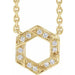 Ladies Natural Diamond Geometric Necklace (I1, Ghi) — 14K Yellow Gold