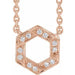 Ladies Natural Diamond Geometric Necklace (I1, Ghi) — 14K Rose Gold