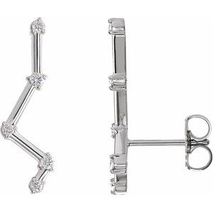 Ladies Natural Diamond Constellation Ear Climbers — Sterling Silver