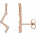 Ladies Natural Diamond Constellation Ear Climbers — 14K Rose Gold