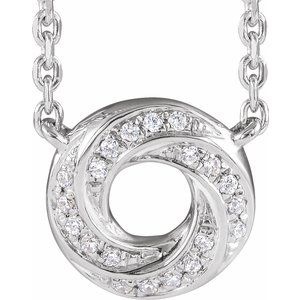 Ladies Natural Diamond Geometric Necklace (I1, Ghi) — 14K White Gold