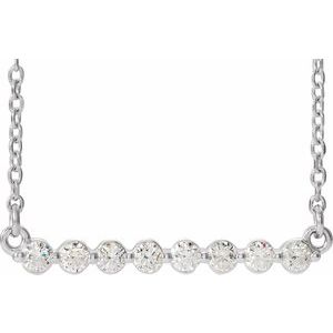 Ladies Natural Diamond Bar Necklace (I1, G-H) — Sterling Silver
