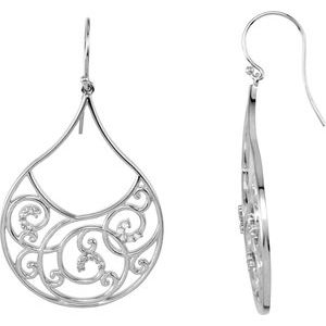 Ladies Natural Diamond Earrings — Sterling Silver