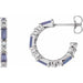 Ladies Natural Tanzanite Natural Diamond 17.2 mm Hoop Earrings (SI2-SI3, G-H) — Platinum