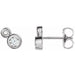 Ladies 5 mm Natural White Sapphire Natural Diamond Earrings — 14K White Gold