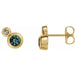 Ladies 4 mm Natural Alexandrite Natural Diamond Earrings — 14K Yellow Gold