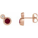 Ladies 5 mm Natural Ruby Natural Diamond Earrings — 14K Rose Gold