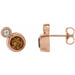 Ladies 5 mm Natural Citrine Natural Diamond Earrings — 14K Rose Gold