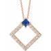Ladies Natural Tanzanite Natural Diamond Necklace (I1, G-H) — 14K Rose Gold