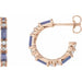 Ladies Natural Tanzanite Natural Diamond 17.2 mm Hoop Earrings (I1, G-H) — 14K Rose Gold