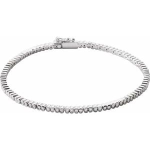 Ladies Natural Diamond Line Bracelet (I1, Ghi) — 14K White Gold