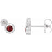 Ladies 5 mm Natural Mozambique Garnet Natural Diamond Earrings — 14K White Gold