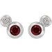 Ladies 5 mm Natural Mozambique Garnet Natural Diamond Earrings — Platinum
