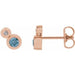 Ladies 5 mm Natural Aquamarine Natural Diamond Earrings — 14K Rose Gold