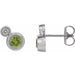 Ladies 5 mm Natural Peridot Natural Diamond Earrings — 14K White Gold