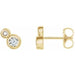 Ladies 5 mm Natural White Sapphire Natural Diamond Earrings — 14K Yellow Gold