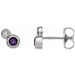 Ladies 5 mm Natural Amethyst Natural Diamond Earrings — 14K White Gold