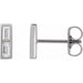 Ladies Natural Diamond Bar Earrings — Sterling Silver
